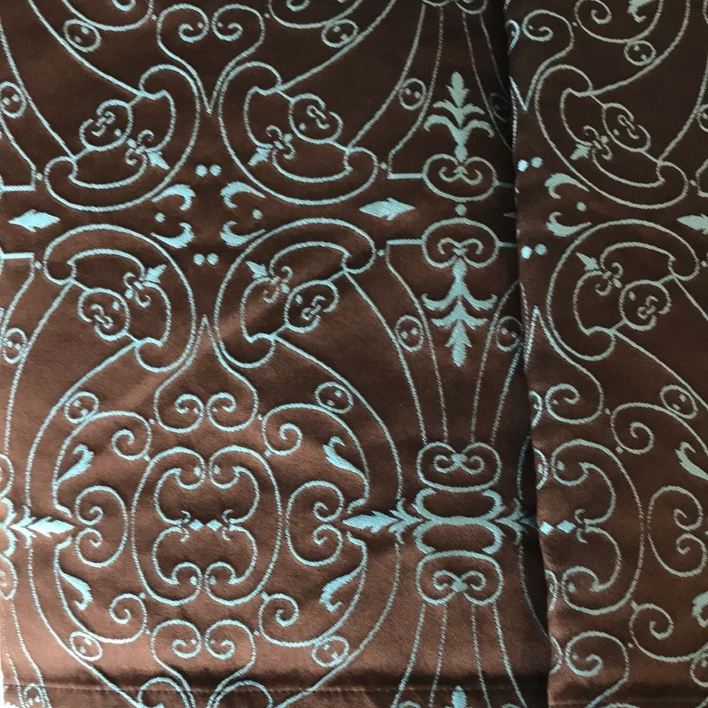 Brown and Blue Patterned shower curtain